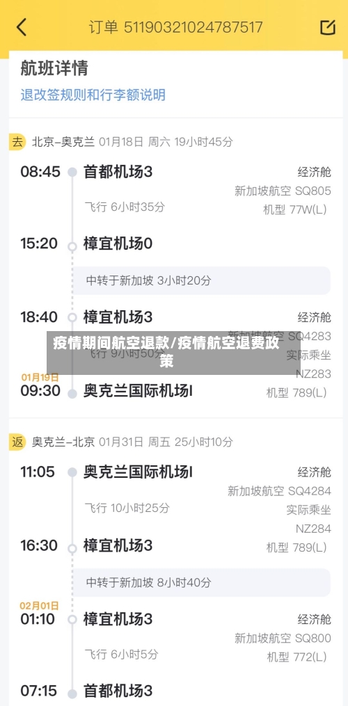 疫情期间航空退款/疫情航空退费政策